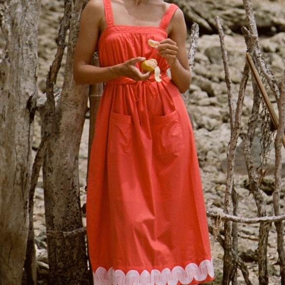 STEELE. Aperol Midi Dress in Blood Orange, NWT - Picture 5 of 5